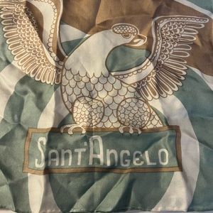 Beautiful Rare Giorgio Sant’ Angelo Eagle Rectangular Silk Scarf